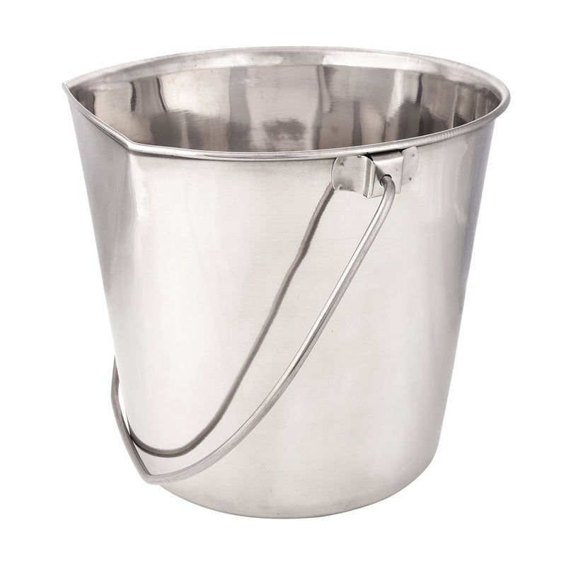 Pro Select ProSelect Stainless Steel Flat Sided Pails â€” Durable Pails for Fences, Cages, Crates, or Kennels - 6", 2-Quart - Image 1